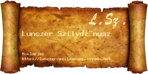 Lunczer Szilvánusz névjegykártya